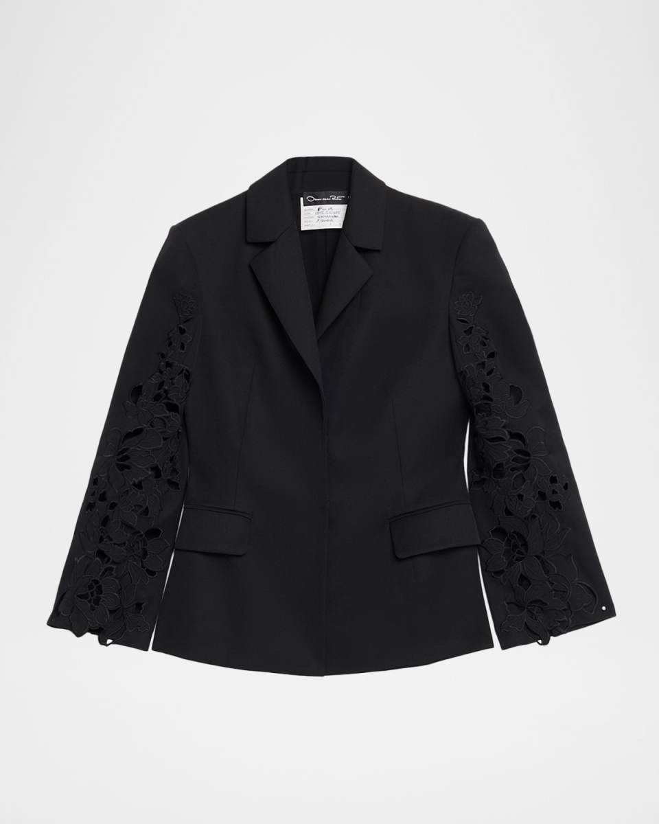 Botanical Guipure Single-Breasted Tailored Jacket